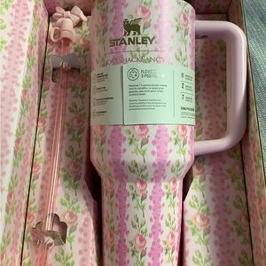 Stanley Pink Floral Tumbler with Straw